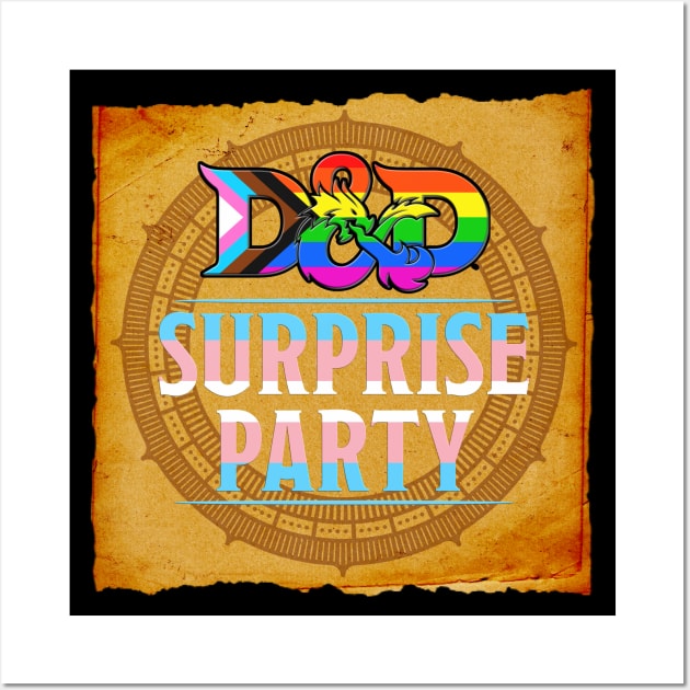 D&D Surprise Party Pride - Trans Flag Wall Art by DraconicVerses